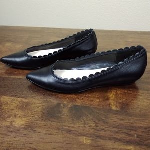 Nine West Saxxen Leather Slip-On Flats in Black